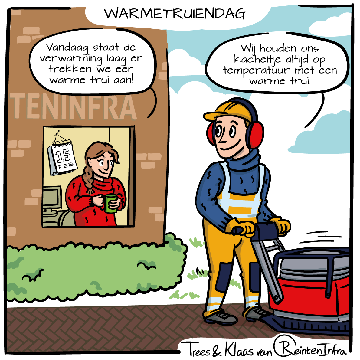 Cartoon Warmetruiendag